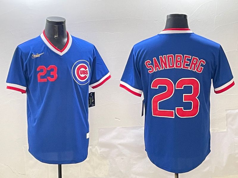Men Chicago Cubs #23 Sandberg Blue Throwback Game 2025 Nike MLB Jersey style 3163->chicago cubs->MLB Jersey
